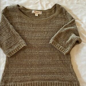 Decree Women's Knit Sweater in Brown Tones looks Like Y2K Greek Leather Sweater